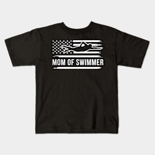 Swimming vintage flag art mixed with a MOM themes Kids T-Shirt